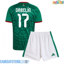 Camisa de time de futebol México Orbelin Pineda #17 Replicas 1º Equipamento Infantil Mundo 2026 Manga Curta (+ Calças curtas)